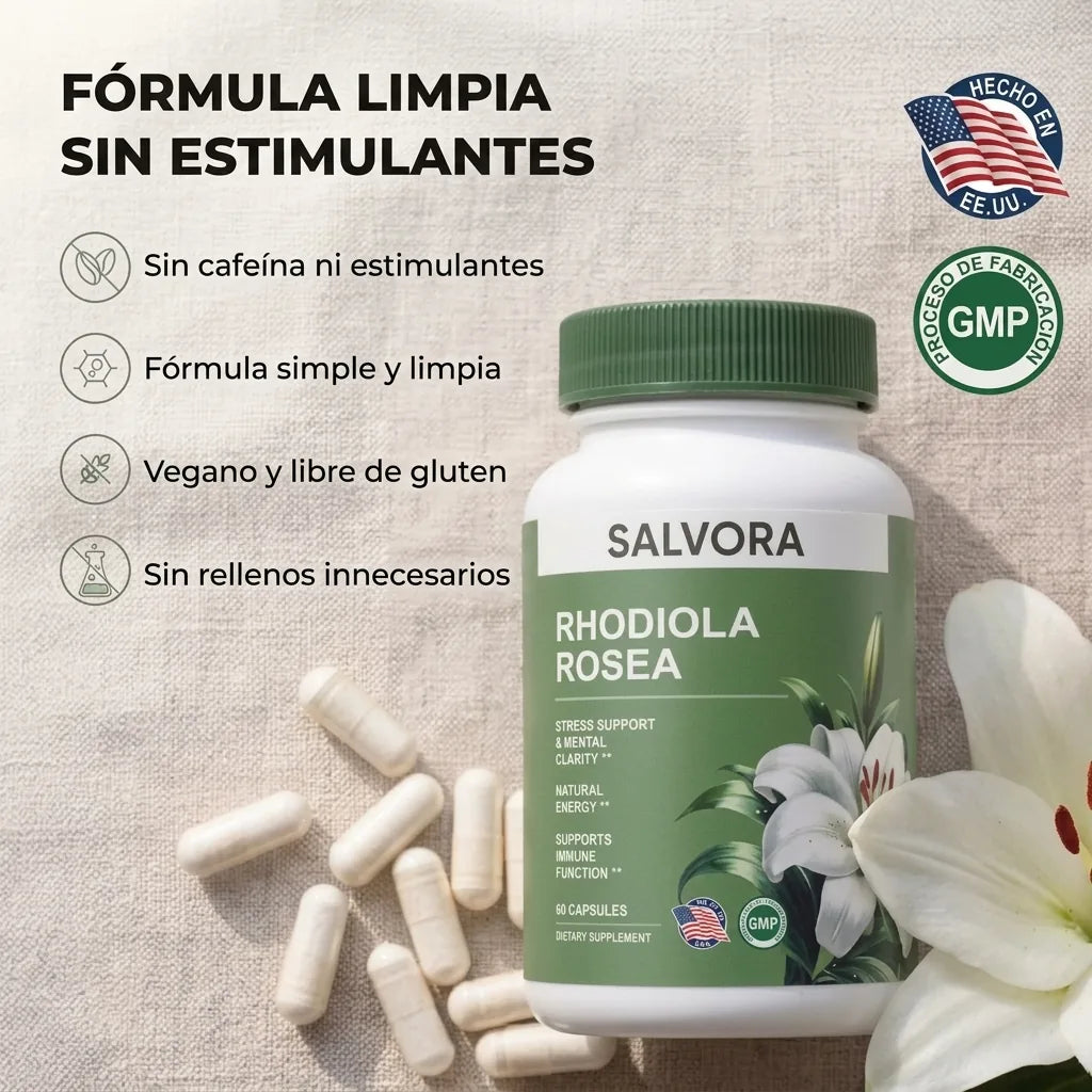 Fórmula limpia sin estimulantes - Salvora Rhodiola